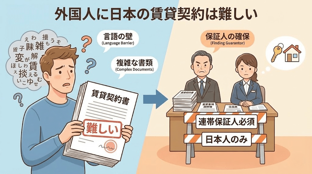 外国人が日本の賃貸契約に困るイメージ