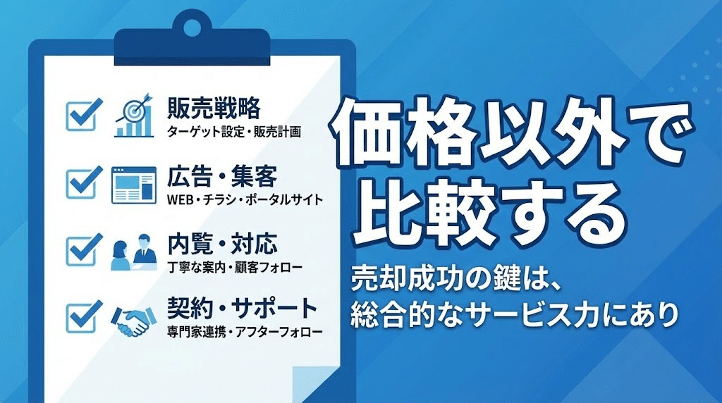 不動産会社を価格以外で比較するイメージ