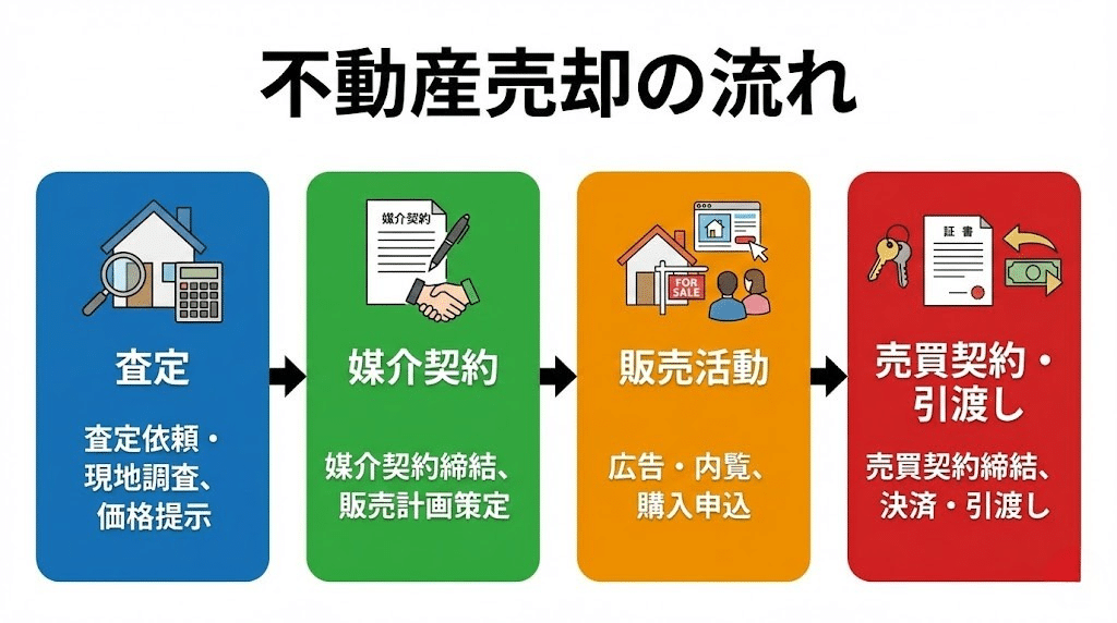 不動産売却の流れ説明イメージ