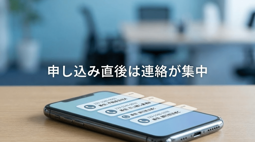 一括査定後に営業電話が集中するイメージ