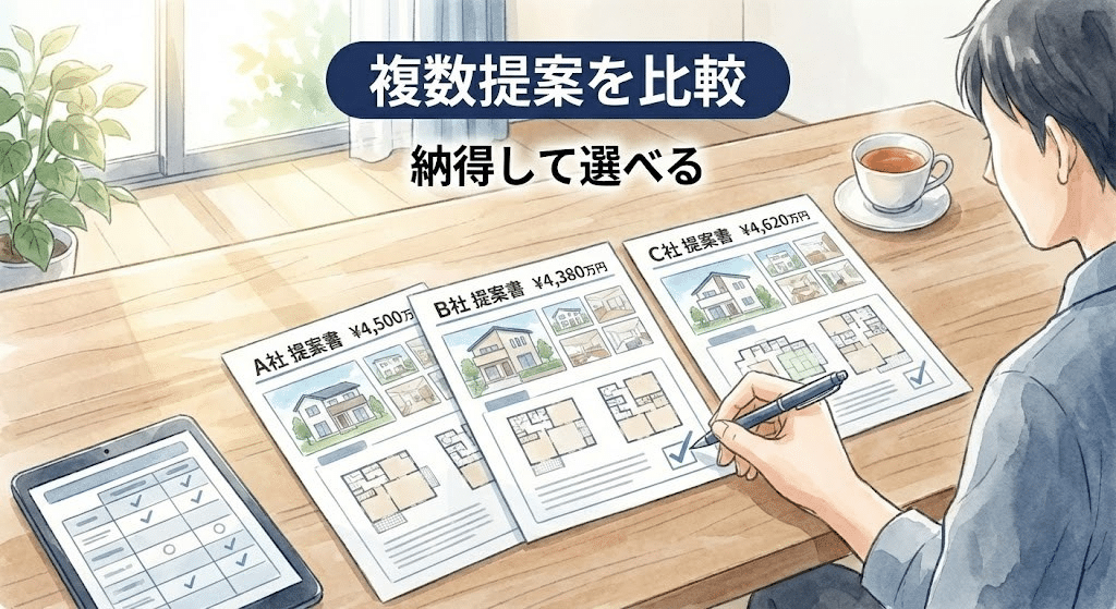 複数の購入提案を比較できる点が評価されている