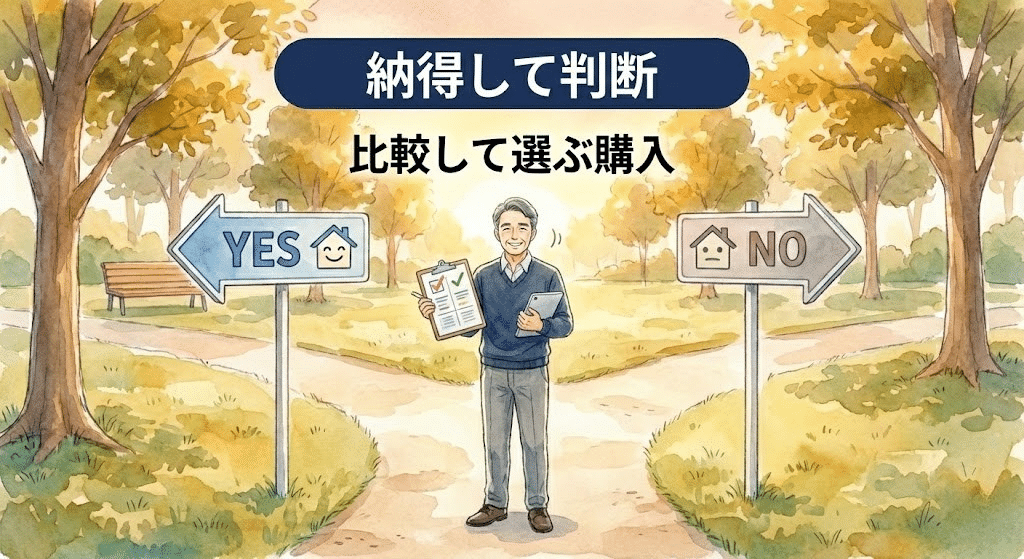 テラスオファーの購入評判を踏まえた判断イメージ