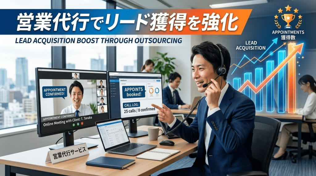 営業代行によるリード獲得のイメージ