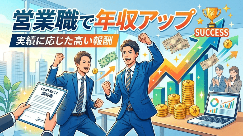 営業職で高収入を目指すイメージ