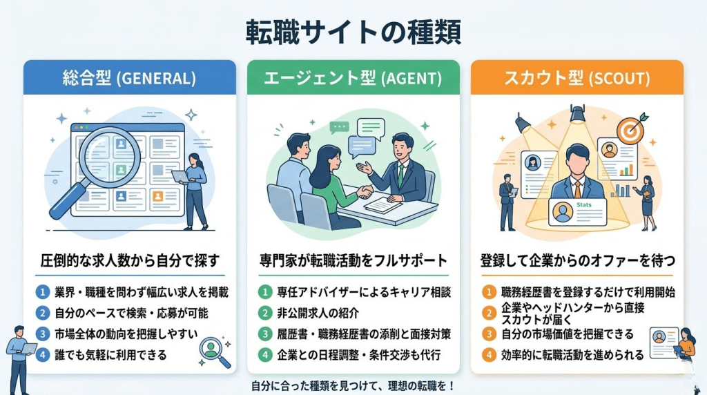 転職サイトの種類の違い