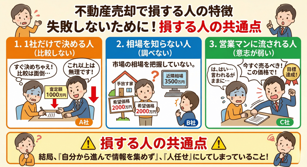 不動産買取で損する人の特徴