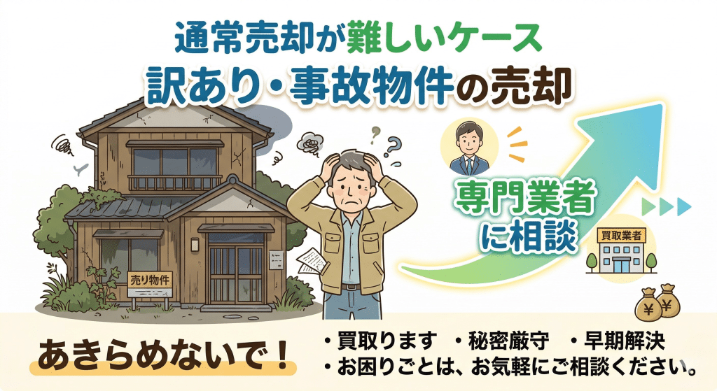 事故物件や訳あり物件の売却イメージ