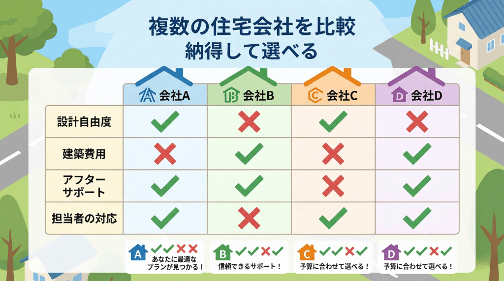 住宅会社を比較しているイメージ