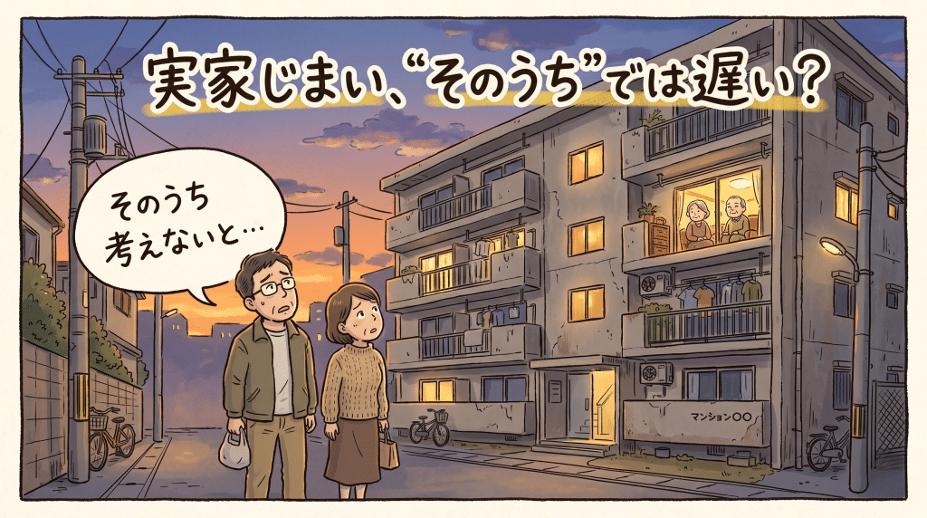 親が住んでいる実家を前に、将来について悩む子世代