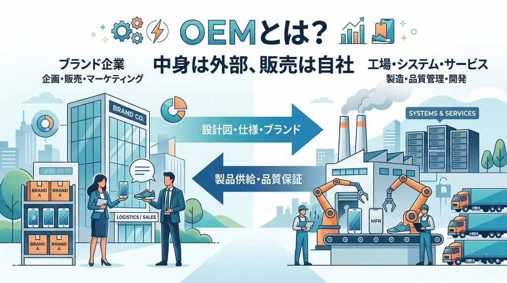 OEMの基本概念を説明する横長イラスト